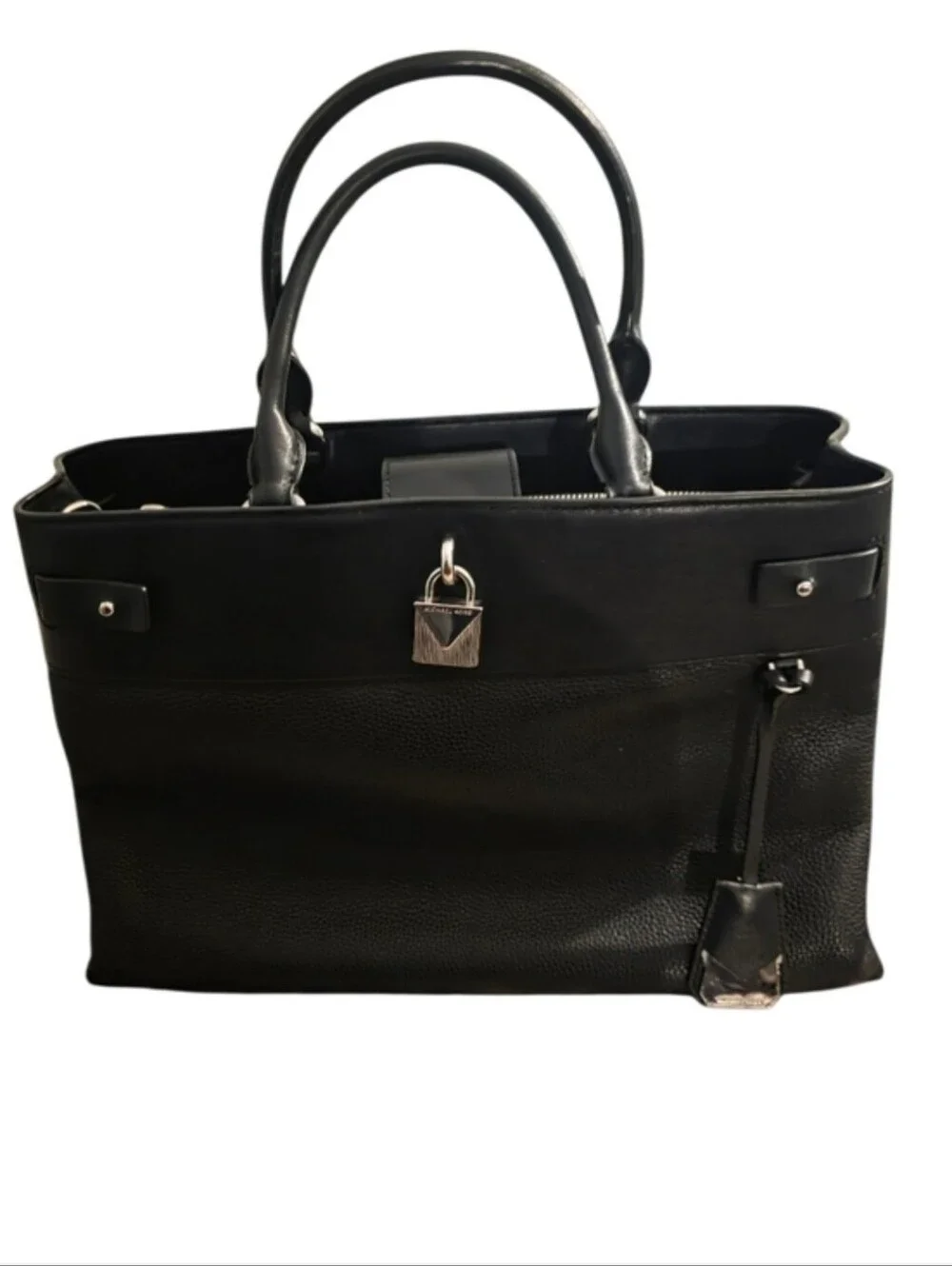 Michael Kors Gramercy Large Black Leather Tote/Satchel With MK Dust Bag